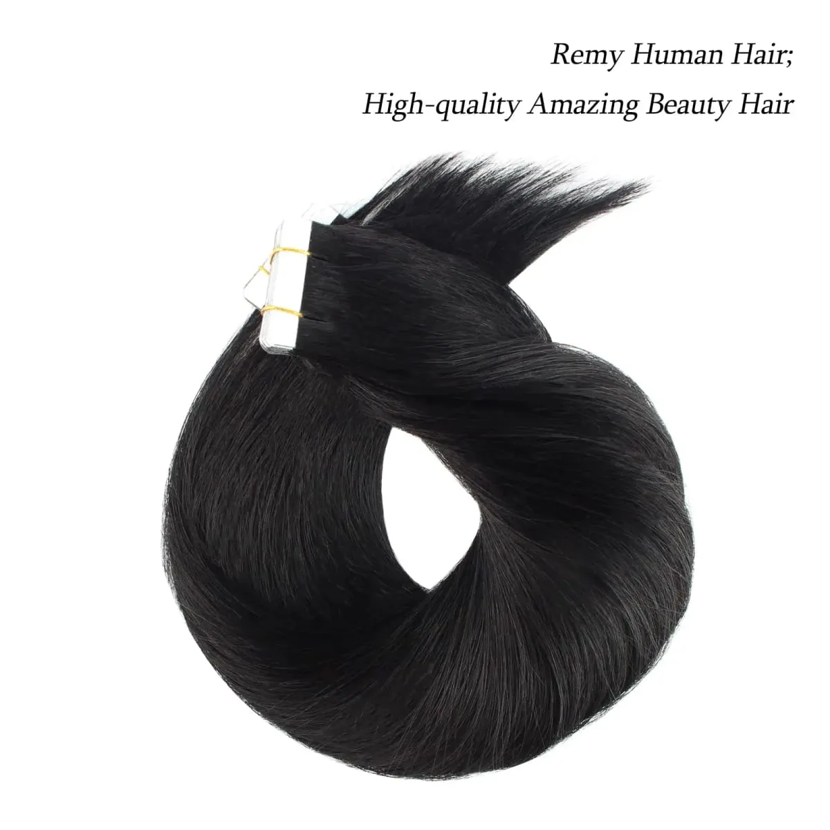 Straight Tape in Hair Extensions Human Hair Natural Black #1B Remy Tape in Human Hair Extensions for Women Double Sided Seamless Thick End Silky Straight 20pcs 50 Gram 26 Inch