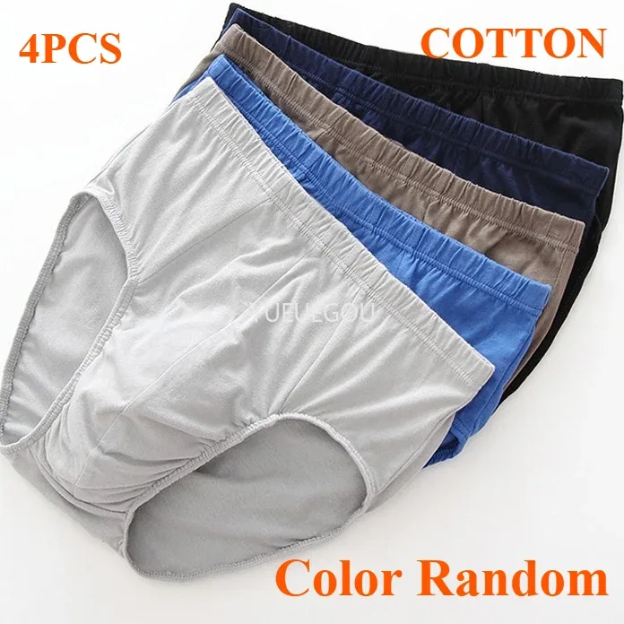 Paquete de 4 calzoncillos 100% algodón para hombre, tallas grandes y altas XL a 8XL 5XL 6XL 7XL 8XL Ropa interior ultrasuave y cómoda, ajuste holgado y transpirable