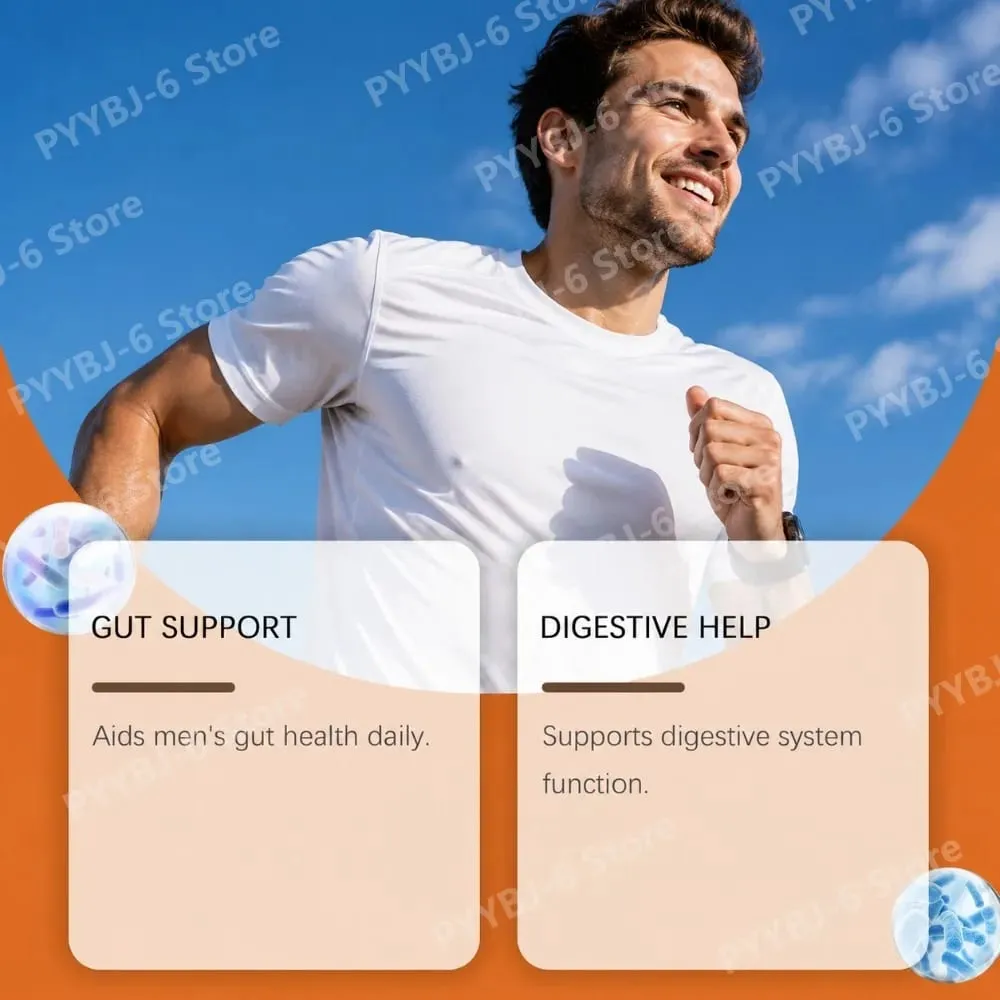 Men's Digestive Health Gummies – Prebiotic & Probiotic Blend – Peach Flavor Supports Men Gut Health Daily