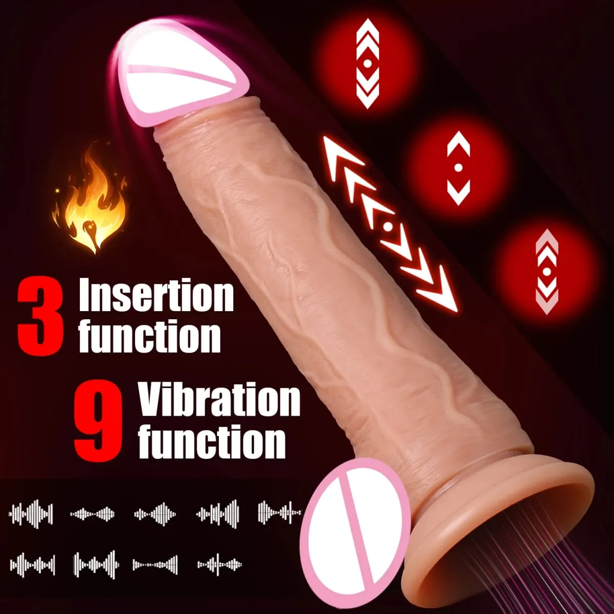 3-in-1 Realistic Dildo Telescopic Rotating Vibrator Penis Adult Dick Vagina Masturbation Dick Heating Dildos Sex Toys For Women