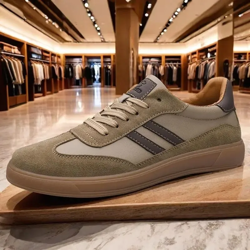 High Quality Leather Sneakers Men Trainers Classic Casual Sports Shoes Man Flat Sneakers Outdoor Non-slip Men's Skateboard Shoes