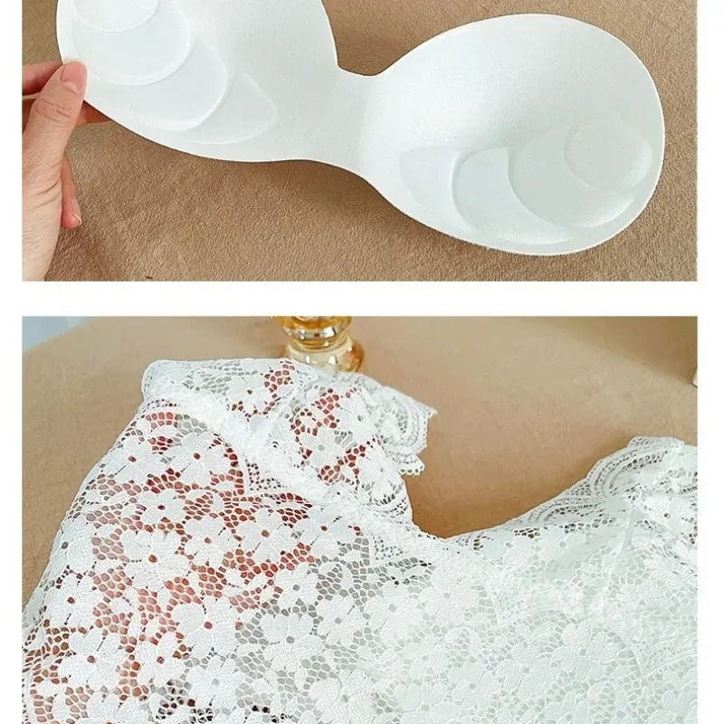 Reggiseno in pizzo Top con scollo a V profondo Bralette Reggiseno corto in pizzo da donna Lingerie sexy Reggiseno a canotta corto imbottito senza fili
