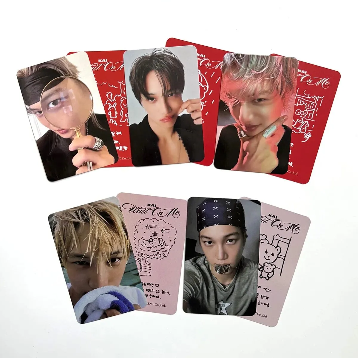 5/6PCS Kpop Hot Idol Group EXO Member KAI New Album "Wait On Me" HD Photocards Kim JongIn High Quality Fans Collect Small Cards