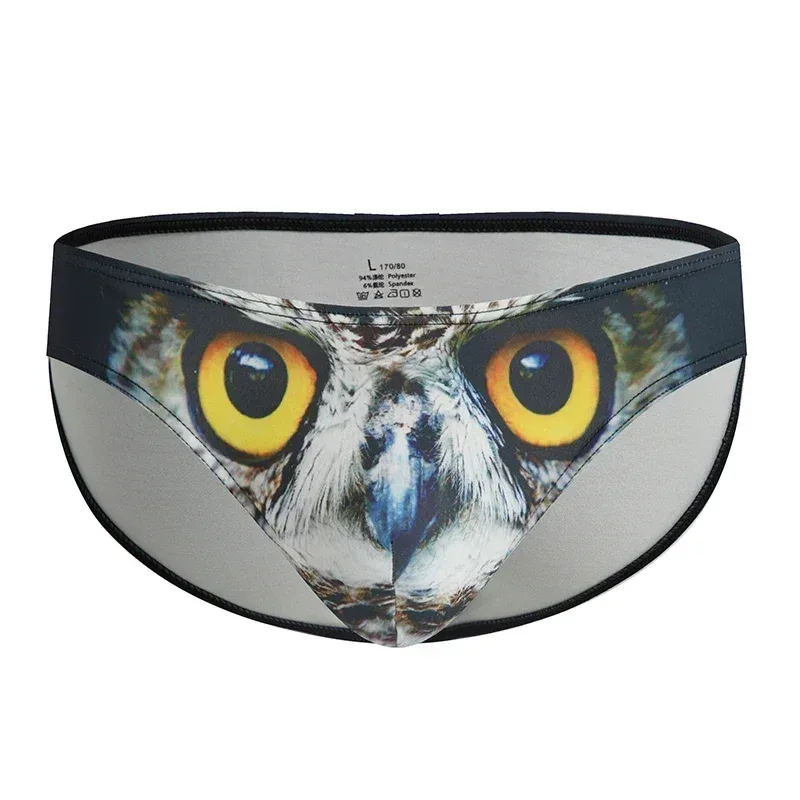 3D Animal Print Men's Briefs High-Quality Breathable Stretch Underwear for Men Slip-On Comfortable Male Panties