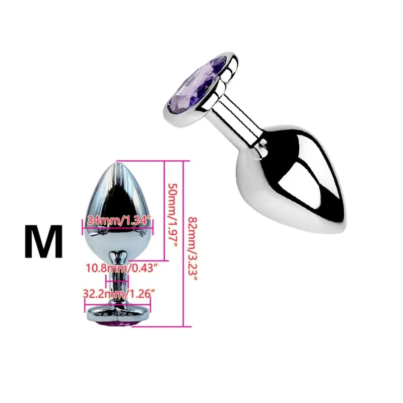 Heart Shaped Metal Anal Plug Butt Plug 6 Colors S/M/L Sizes Unisex Adult Sex Toys for Men Women Anal Massager Pleasure Toy