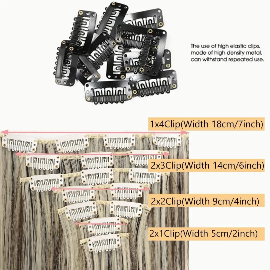 Synthetic 7 Pieces/Set 22 Inch Straight Hair Extensions Clip-In Extensions Christmas Halloween Hair Extensions
