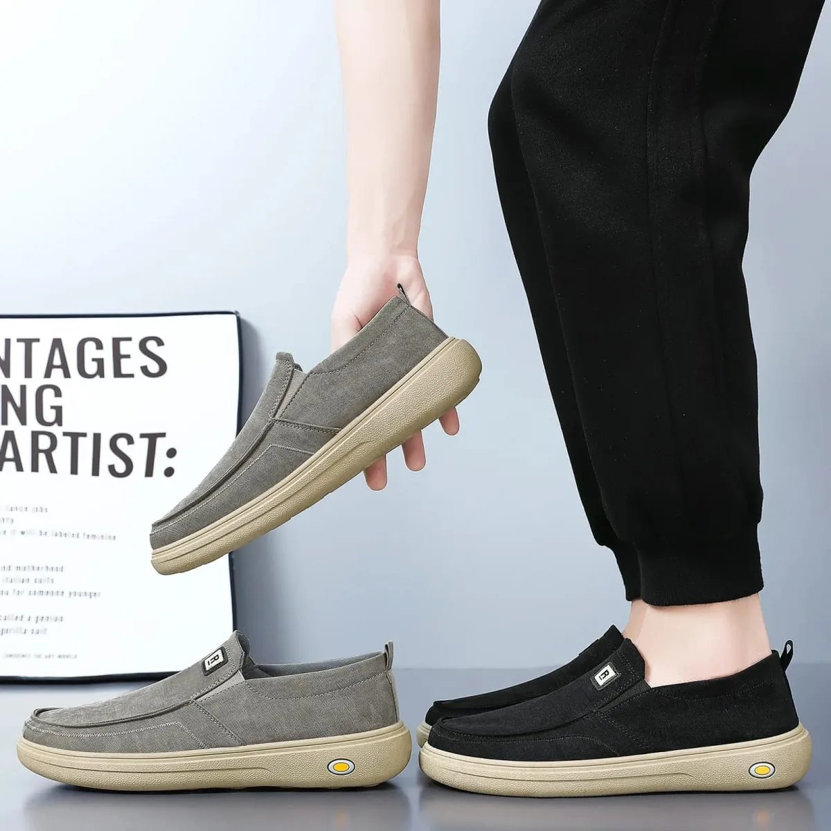 Quality of Fabric Shoes for Men's Summer Flat Casual Canvas Shoes Lightweight and Breathable Men's Shoes