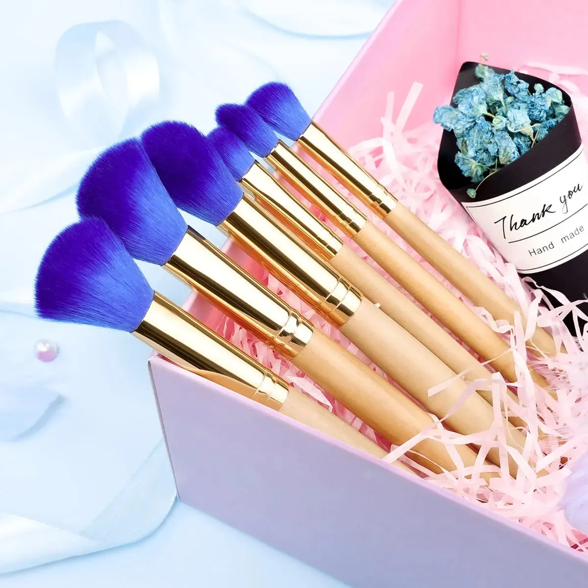 6pcs Makeup Brushes Set for Women Cosmetic Concealer Eyelashes Blush Loose Powder Eyeshadow Soft Fluffy Blending Beauty Tools