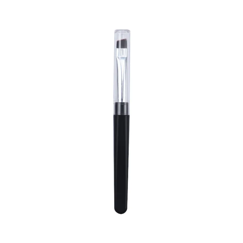 ★▲1PC Portable Eyeshadow Makeup Brushes Travel Size Makeup Brushes Eyebrow Silicone Glit Essential Cosmetic Tools With Lid