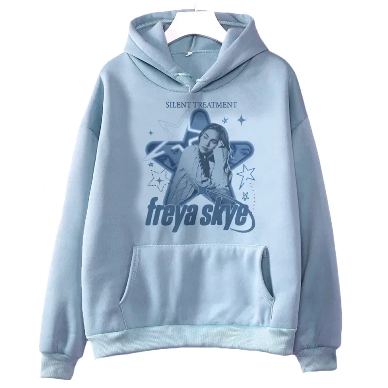 Freya Skye 2000s fashion hooded sweatshirt - Women's loose fit - Men's version. Cutecore. Suitable for both men and women.