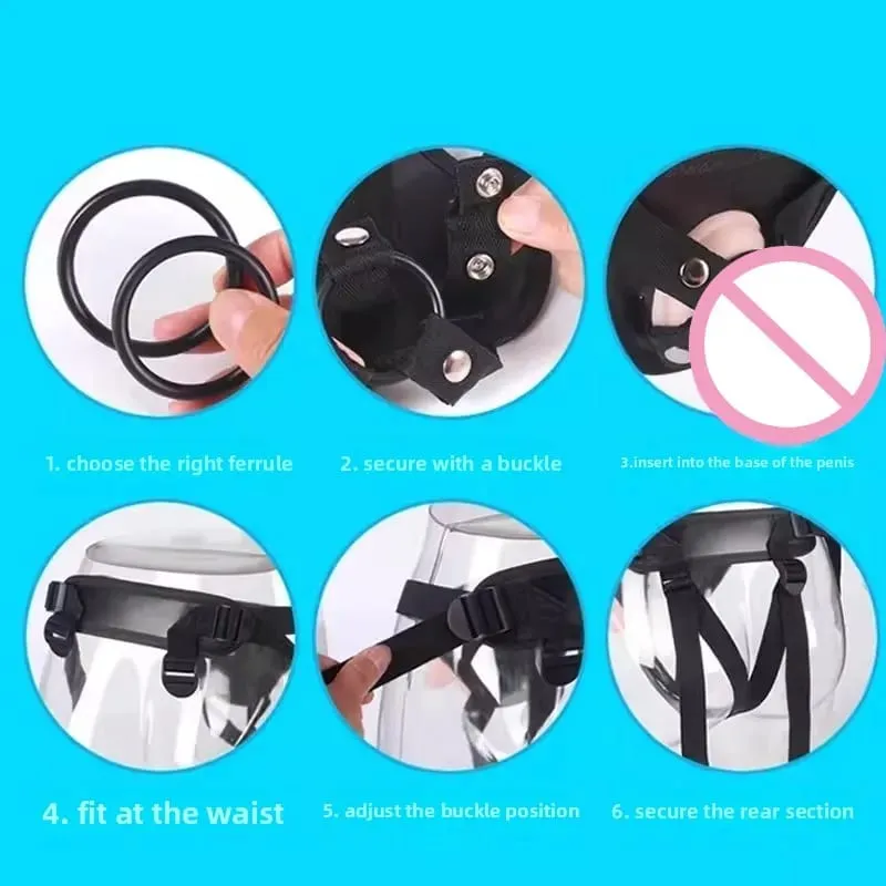 Realistic Wearable Strap On Clear Dildo Masturbator Strong Suction Cup G-spot Adult Sex Toy Suitable for Female and Male Couples