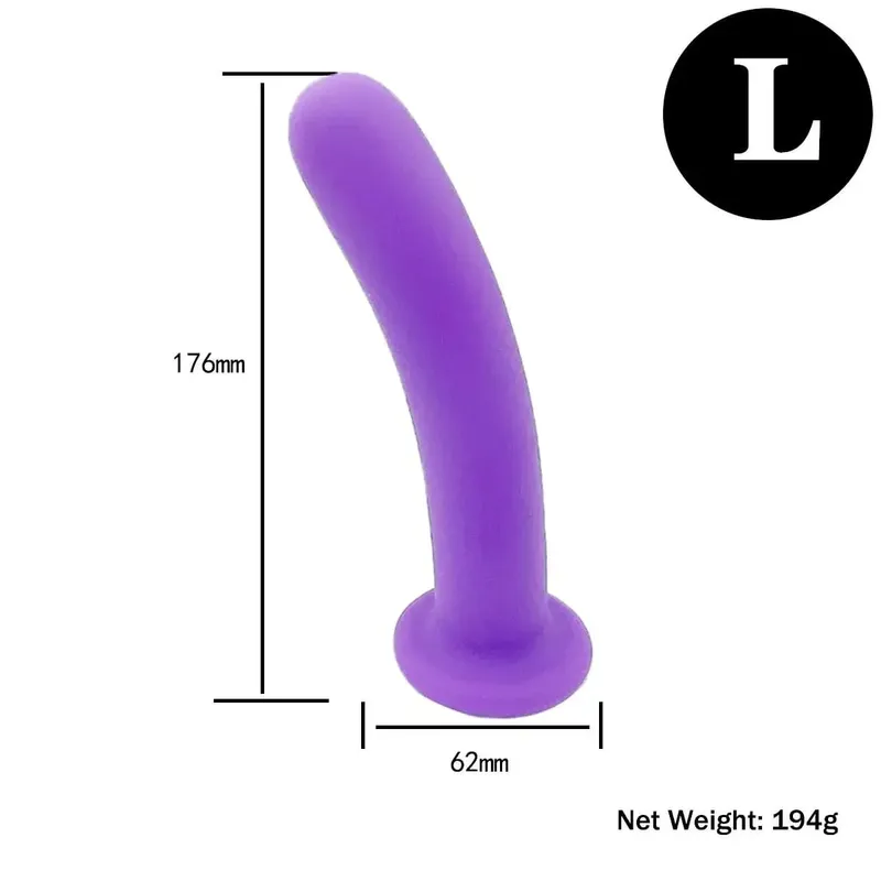 Adjustable Silicone Strap On Dildo Harness with Strong Suction Cup Slim Curved Pegging Dildo Wearable Sex Toy for Women Men Cou