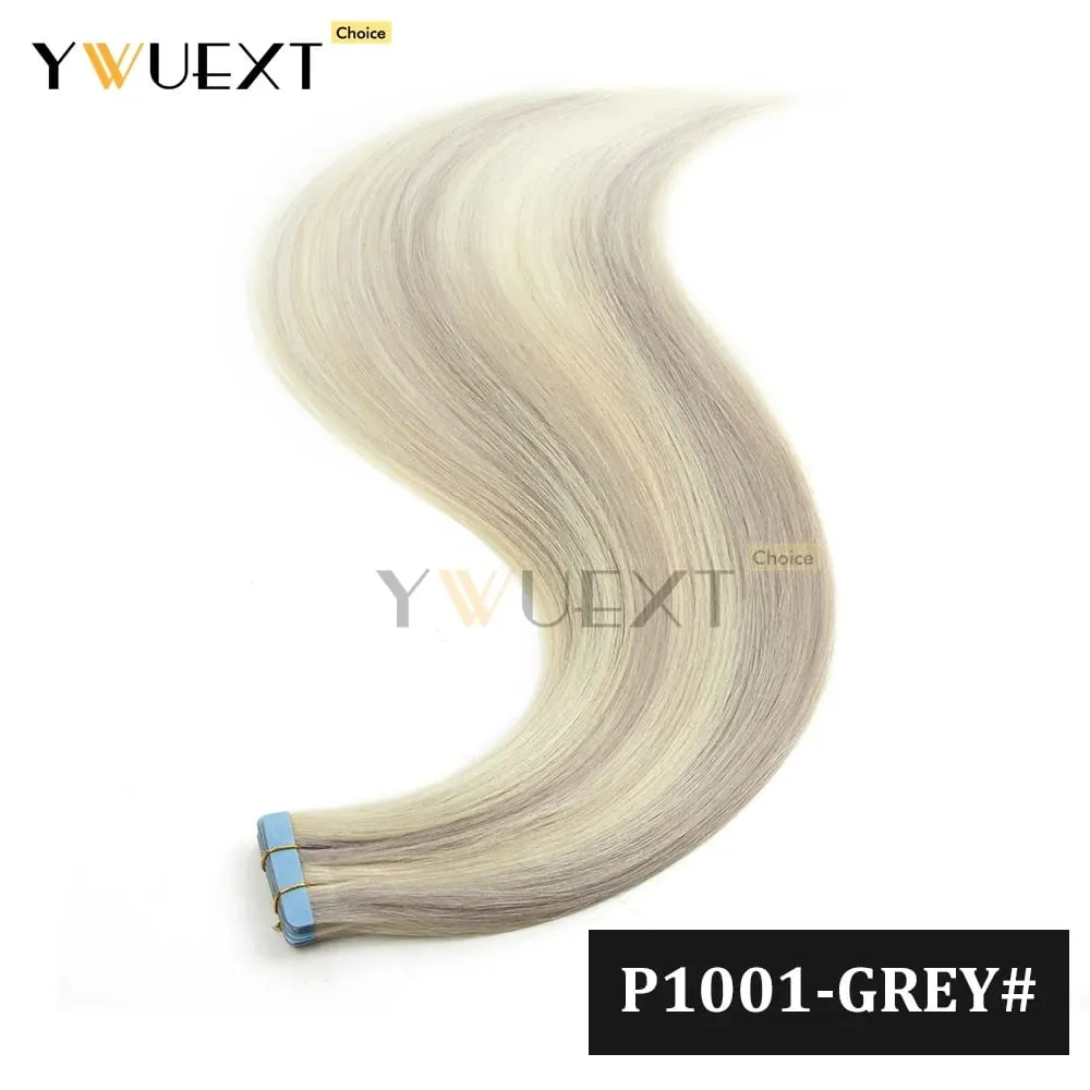 20pcs/Pack Gradient Colors Tape in Human Hair Extensions Add Volume And Length for Women 30g 16-20 inches Salon Quality YWUEXT