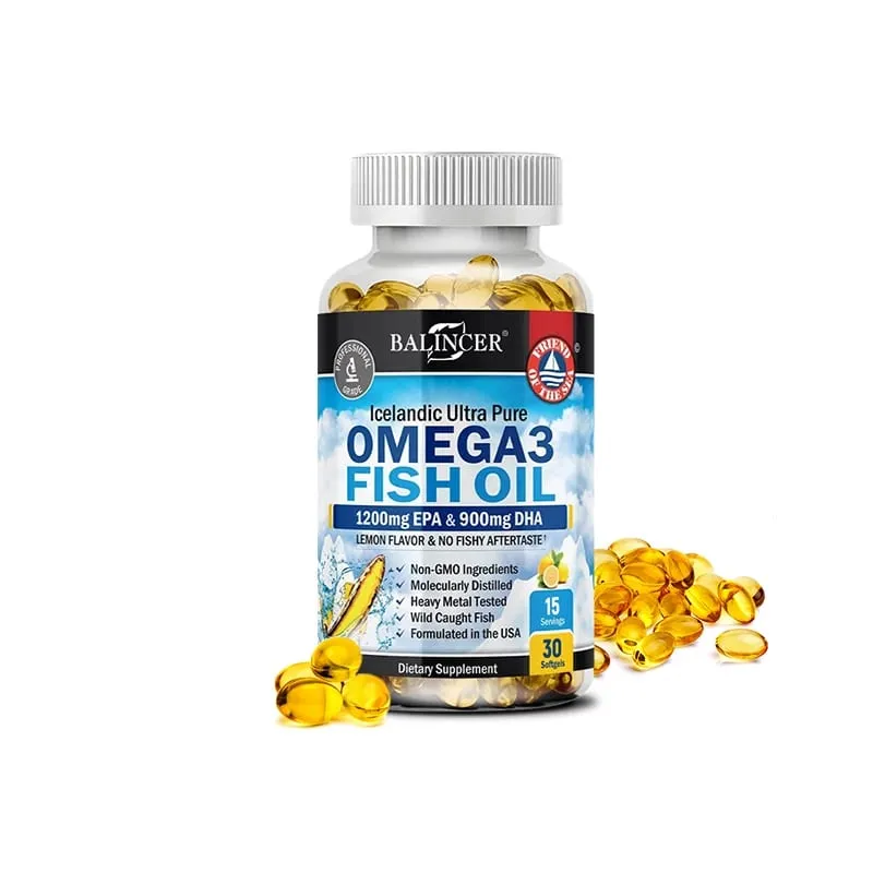 Omega-3-Fischöl-Ergänzungsmittel – mit EPA und DHA – unterstützt die Gesundheit von Herz und Gehirn. Omega-3-Fettsäuren, 120 Kapseln