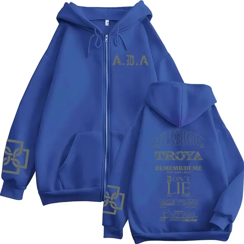 Rapper Duki ADA Tour Merch Zipper Hoodies Men's Women Clothing Zip Up Hooded Sweatshirts Fleece Oversized Pullovers Jackets Coat