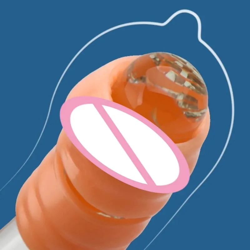 2PCS/Set Penis Sleeve Silicone Reusable Extension Condom Delay Ejaculation G Spot Anal Sex Toys For Men No Vibrator Sex Shop