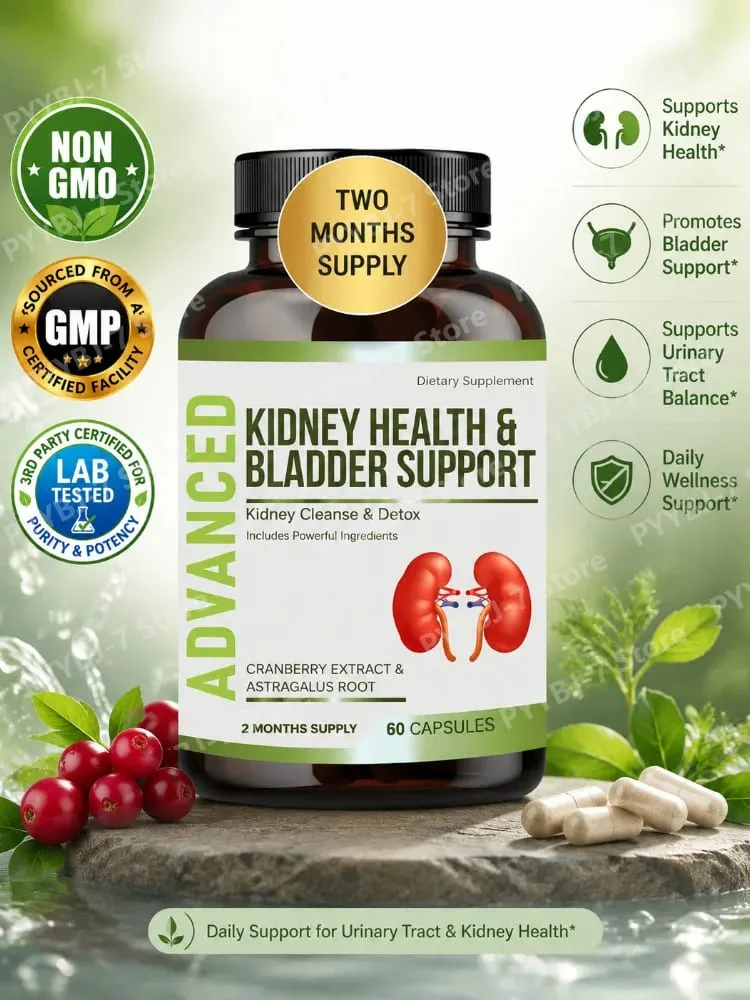 Cranberry Herbal Complex Urinary Tract Kidney Health Support Capsules 60 Count Wellness Support Supplement for Adults