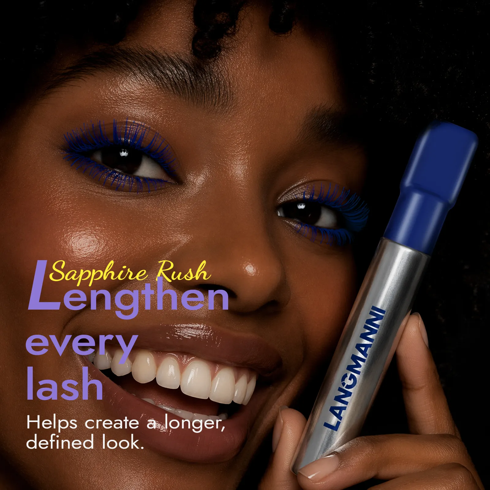 Silkefiber matblå mascara Farverig stor børste Forlæng øjenvipper Vandtæt Holder hurtigt tør GrønPink Curling Mascara Makeup