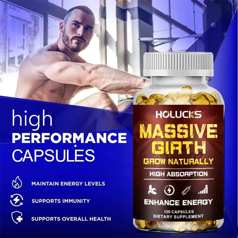Men's Health Supplement Capsules Enhances Performance & Energy for Stamina Muscle Strength Booster