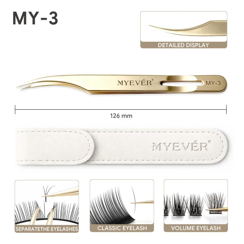 Anti-Slip Eyelash Extension Tweezers Steel High-Density Fiber Tip Eyelash & Eyebrow Professional Precision Makeup Tools