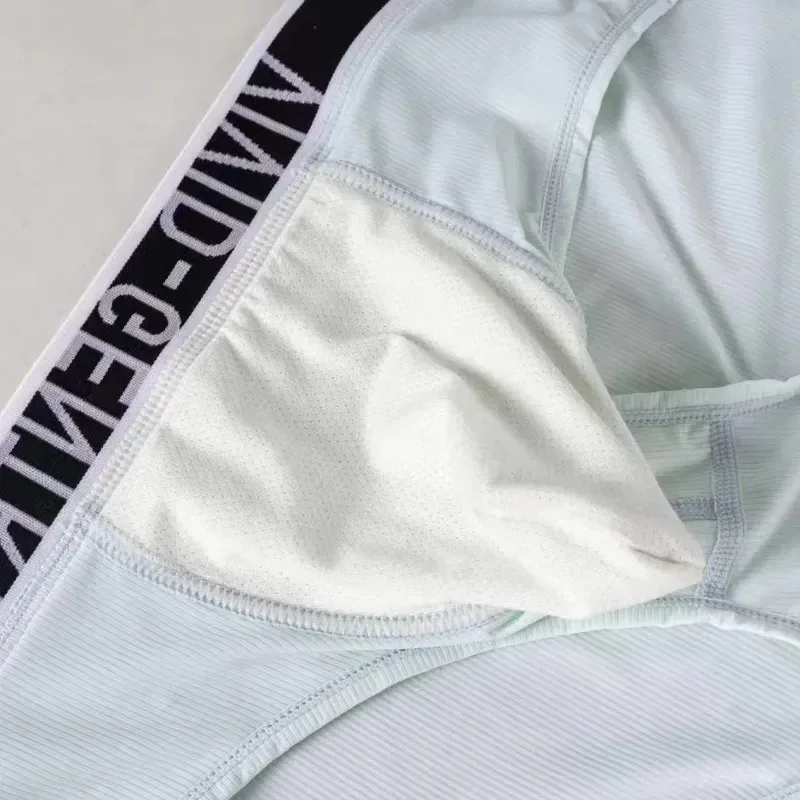 Men's Elastic Ice Silk Underwear Sexy Big U Convex Pouch Briefs Korean Youth Breathable Sports Panties Solid Mid Waist Underpant