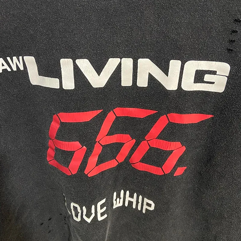 Autumn Winter Classic Overlapping Logo Print Saint Sweatshirts Men Women Couple Colorful Letters Graffiti Washed Black Pullovers