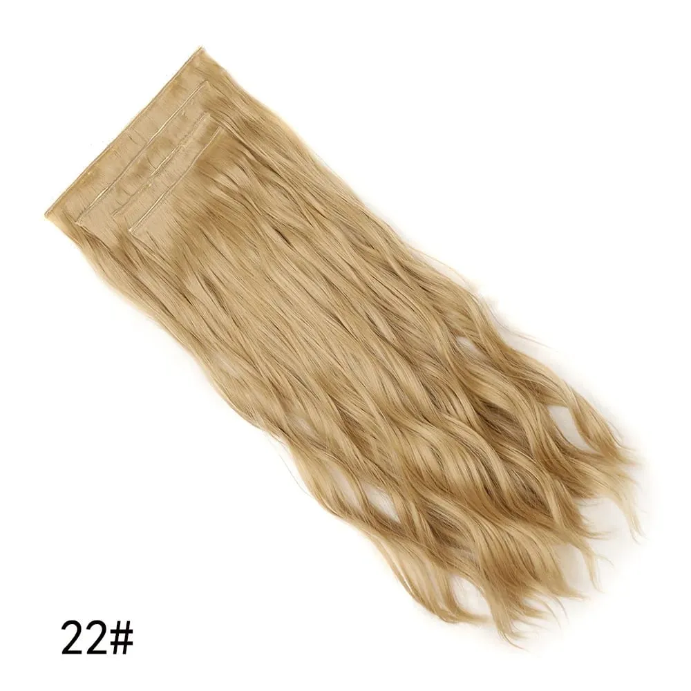 Jeedou Clip in Hair Extensions 4Piece/Set Synthetic Long Wavy Thick Hair Bouncy Curly Full Head Hairpiece Natural Looking