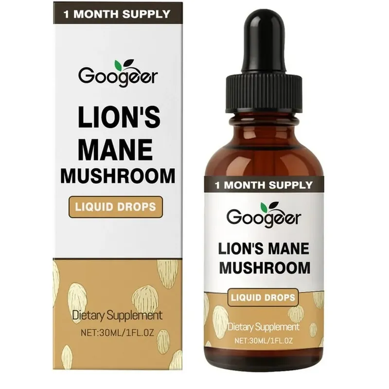 Googeer Lion's Mane Mushroom Flytande droppar minne och fokusstöd för kognitiv klarhet Mental smidighet Alkoholfri 30 ML — image 8