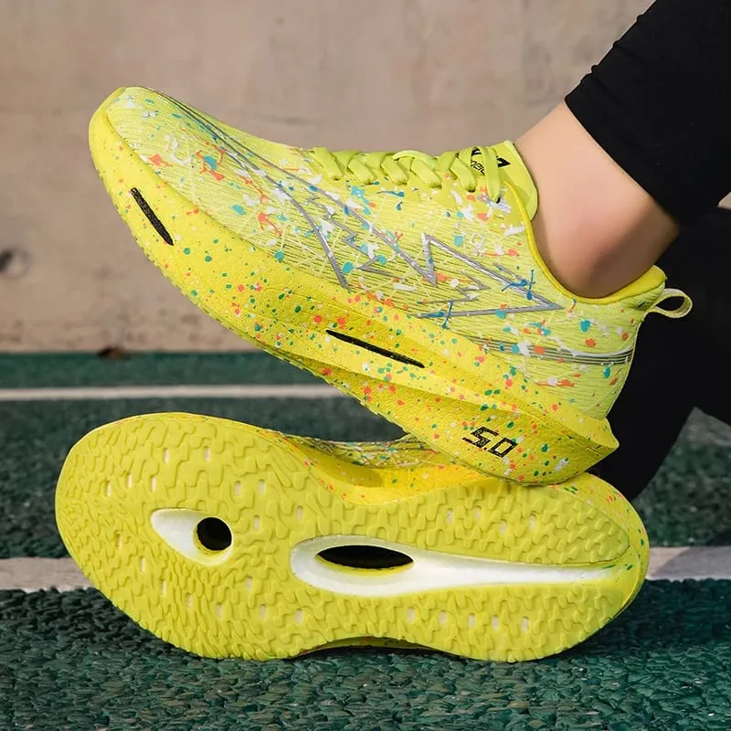 Marathon Men Sports Running Shoes Carbon Board Air Cushion Breathable Lightweight Women's Comfortable Athletic Nonskid Sneakers