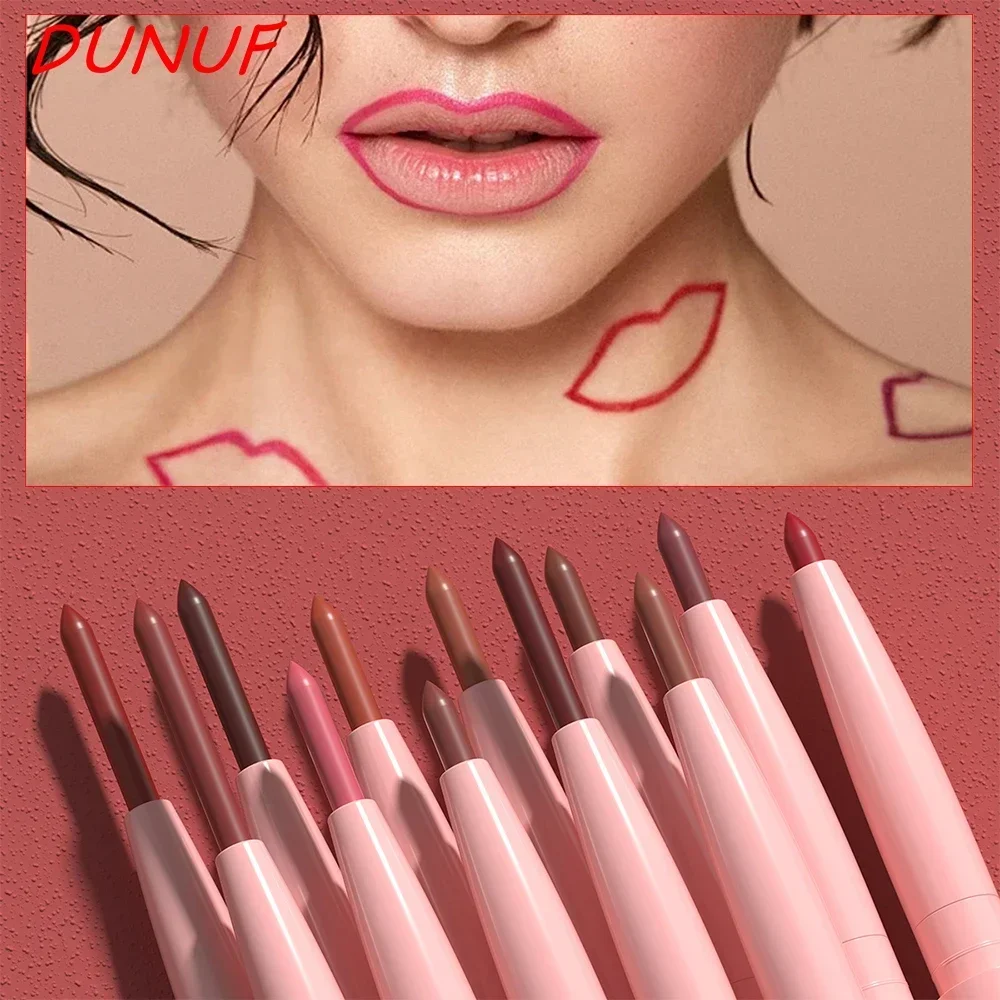 12 Farve Vandtæt Lip Liner Blyant Mørkerød Brun Læbestift Blyant Lip Outline Nøgen mat læbestift Crayon Contouring Tint Makeup