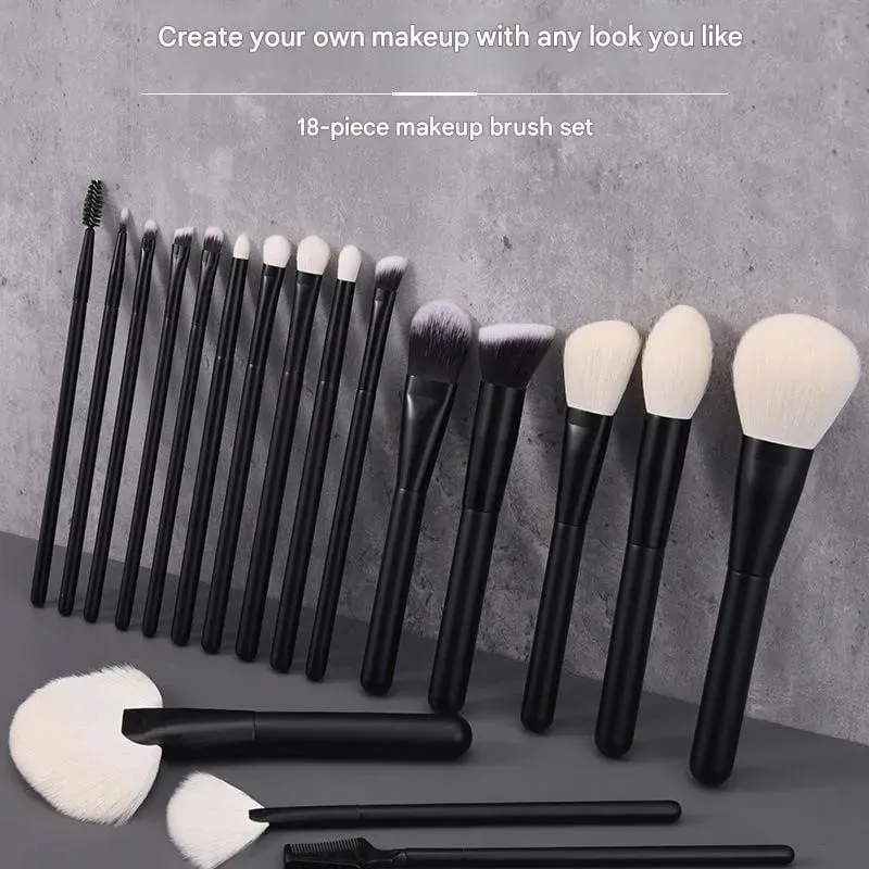 Natural Hair Makeup Brushes Travel Set 12PCS Portable With Eyebrow Eyeshadow Foundation Blending And Pouch