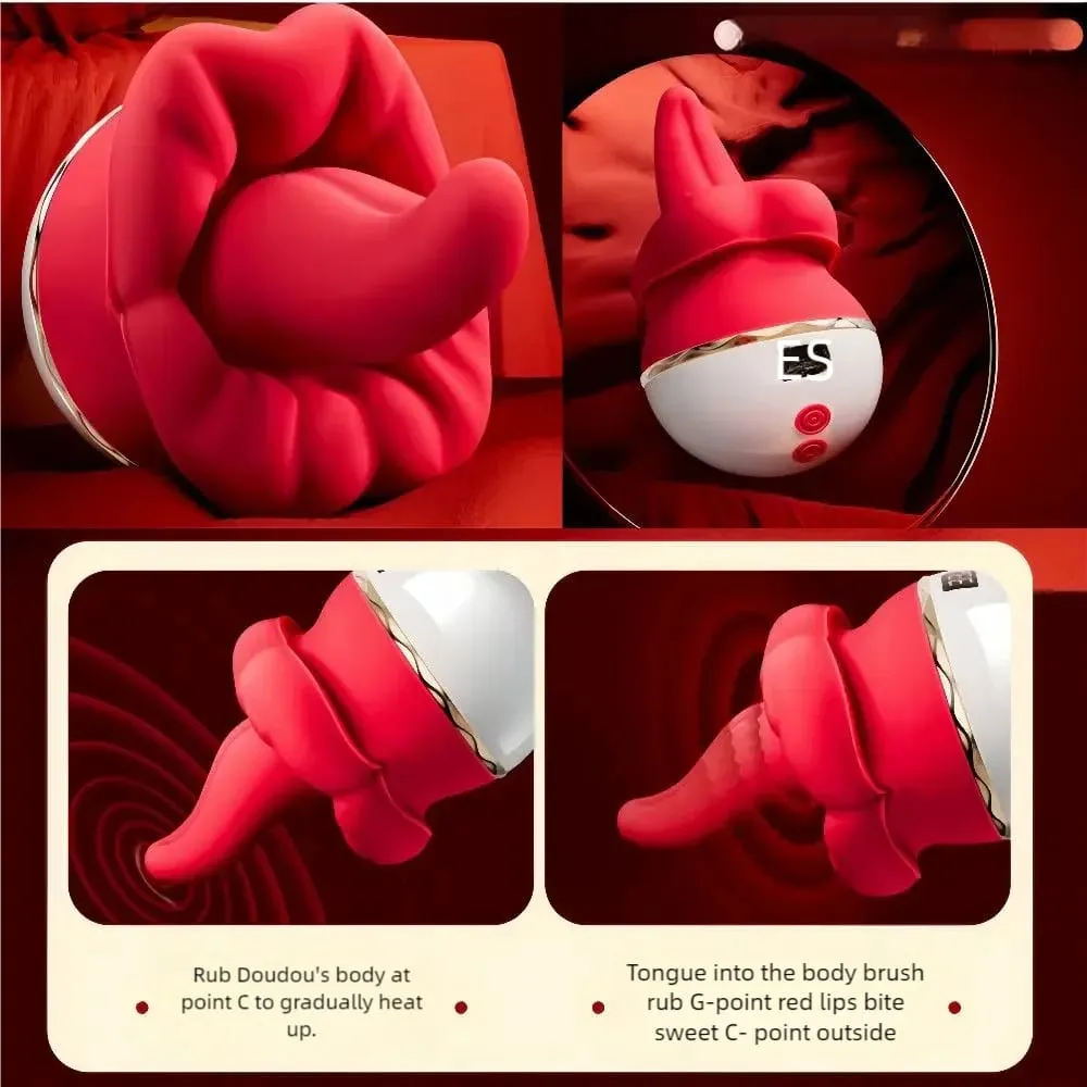 Automatic Big Tongue-like Licking‌ Vibrator Real Mouth Oral G-Spot Clitoral Sexual Toy Suction Long Tongue Sex Toy Box for Women
