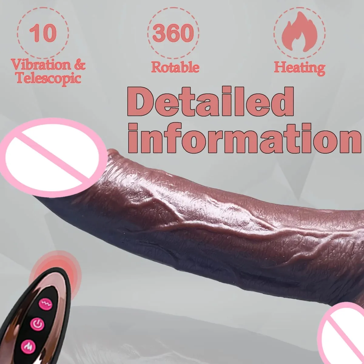 Dildo 1pc Adult Sex Toy Stimulates G-Spot Anal 22cm Thrust Dildo Vibrator 10 Vibration Mode and Suction Cup Suitable for Couples