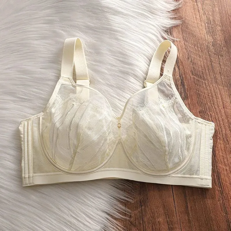 Wireless Push Up Bra for Large Bust Adjustable Comfort Fit Lace Bralette Prevent Sagging & Enhance Shape Seamless Design