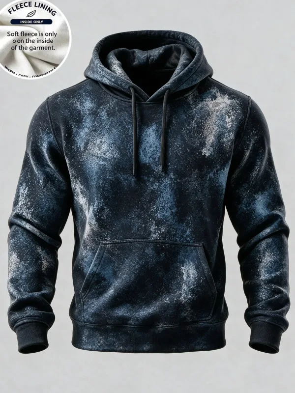 3D Printed Fleece Hoodie Vintage Rust Texture Block Pullover Long Sleeve Kangaroo Pocket Street Casual Sweatshirt
