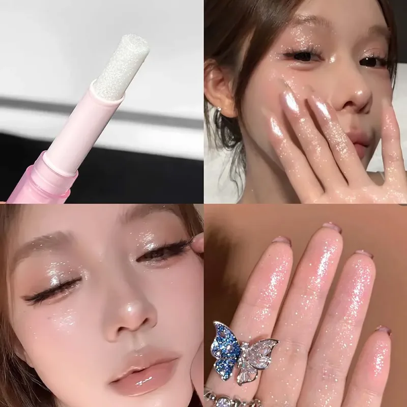 Sparkling Waterproof Eyeshadow Highlighter Pen Blue Diamond Jelly Eyeshadow Stick Glitter Pink Purple Eye Shadow Brighten Makeup