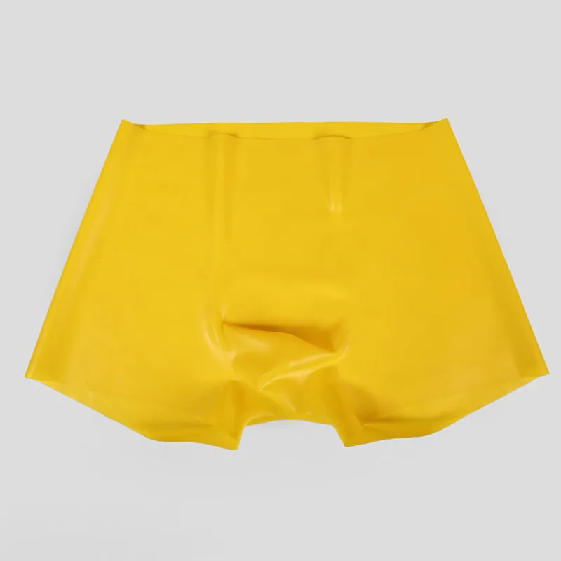 Mens Latex Boxer Briefs Underpants See-Through Rubber Safety Panties Low Waist Seamless Underwear for Sensory Appeal