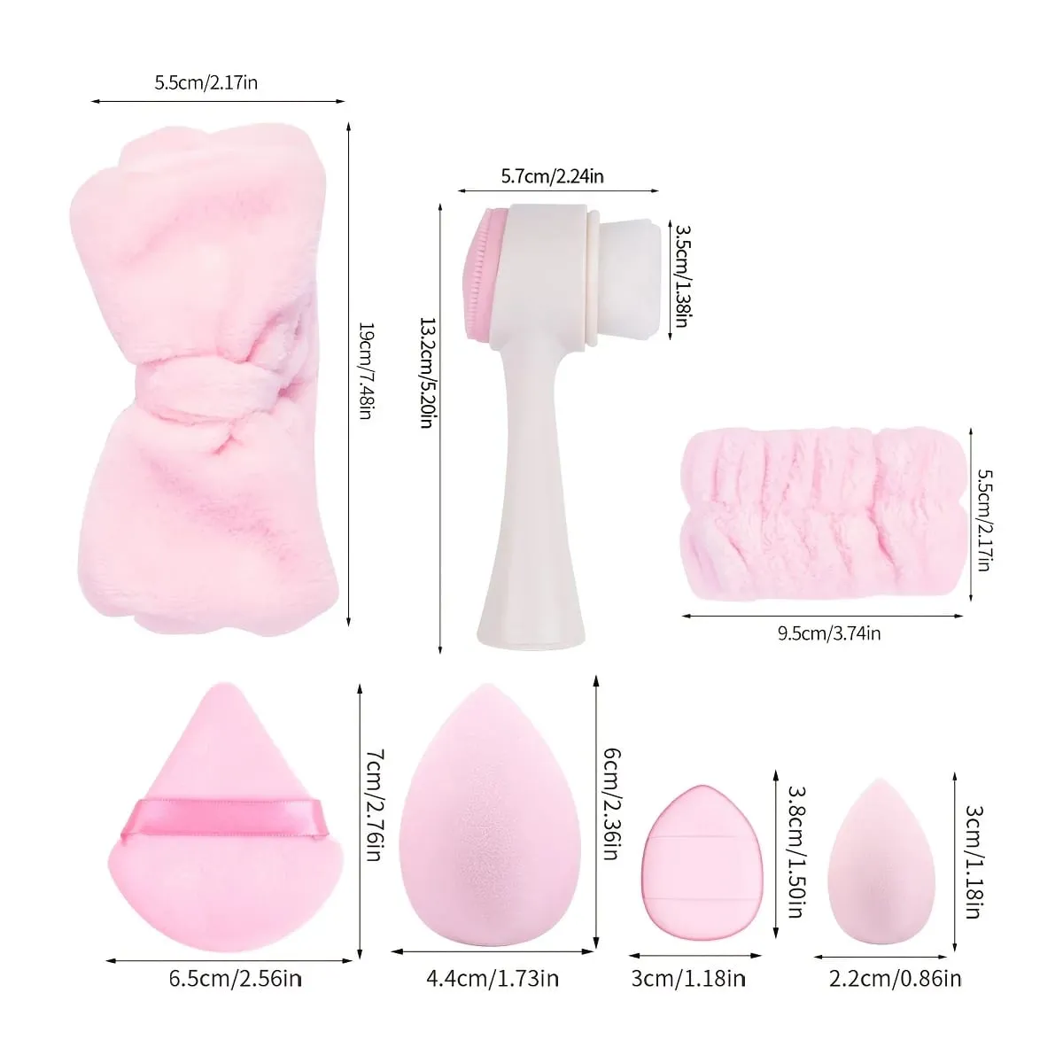 24PCS Vegan Makeup Kit - Hypoallergenic Brushes & Sponges with Travel Case Pastel Beauty Set for Sensitive Skin (Gift Ready)