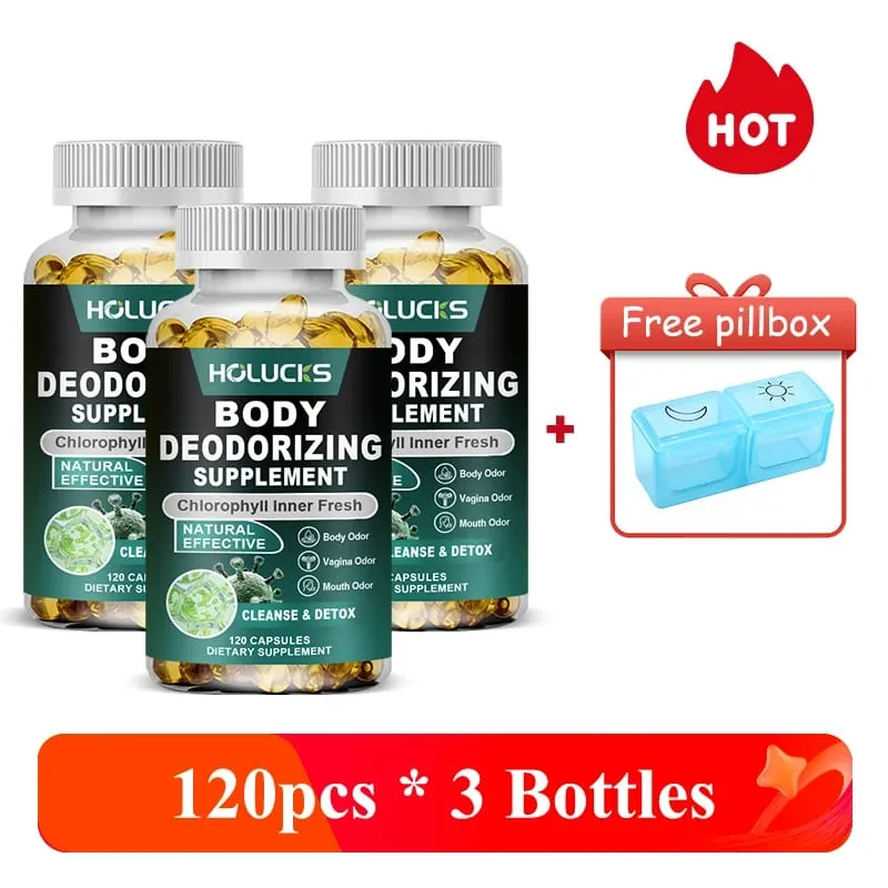 Natural Chlorophyll Capsules Supplement Internal Detox Cleanse Body Deodorant Promote Digestive & Skin Wellness