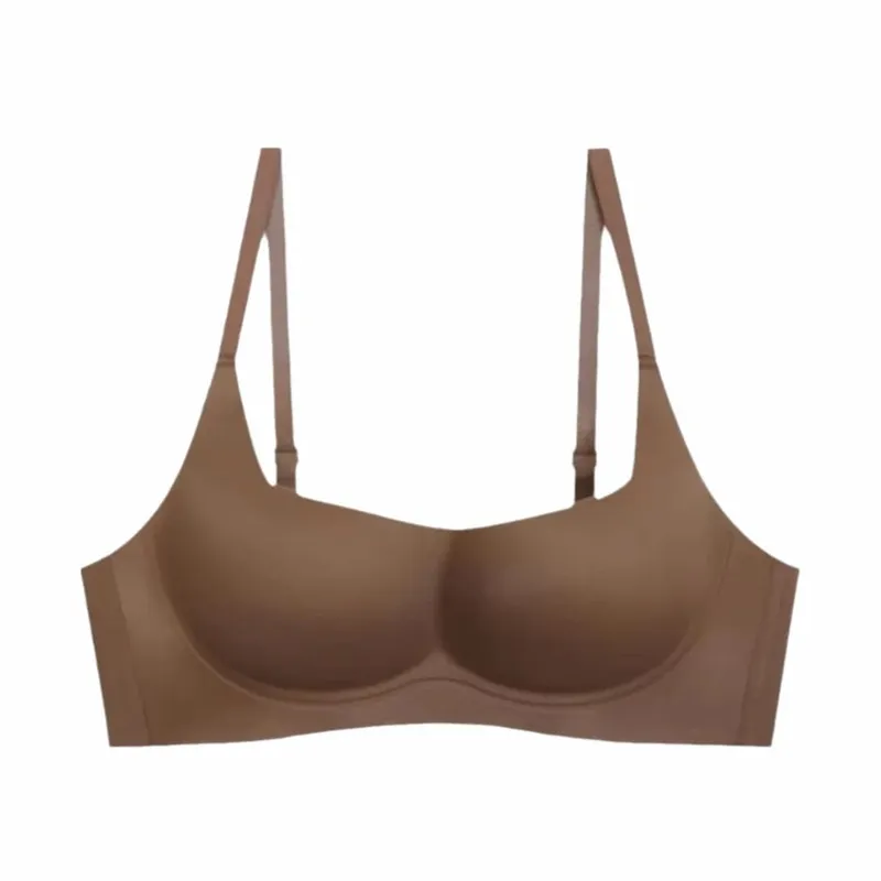 Anti-sagging Lingerie Bras Thin Lingerie Solid Color Gathered Underwear Skin-Hugging Up Top Collect Side Breasts Non-Wire Bra