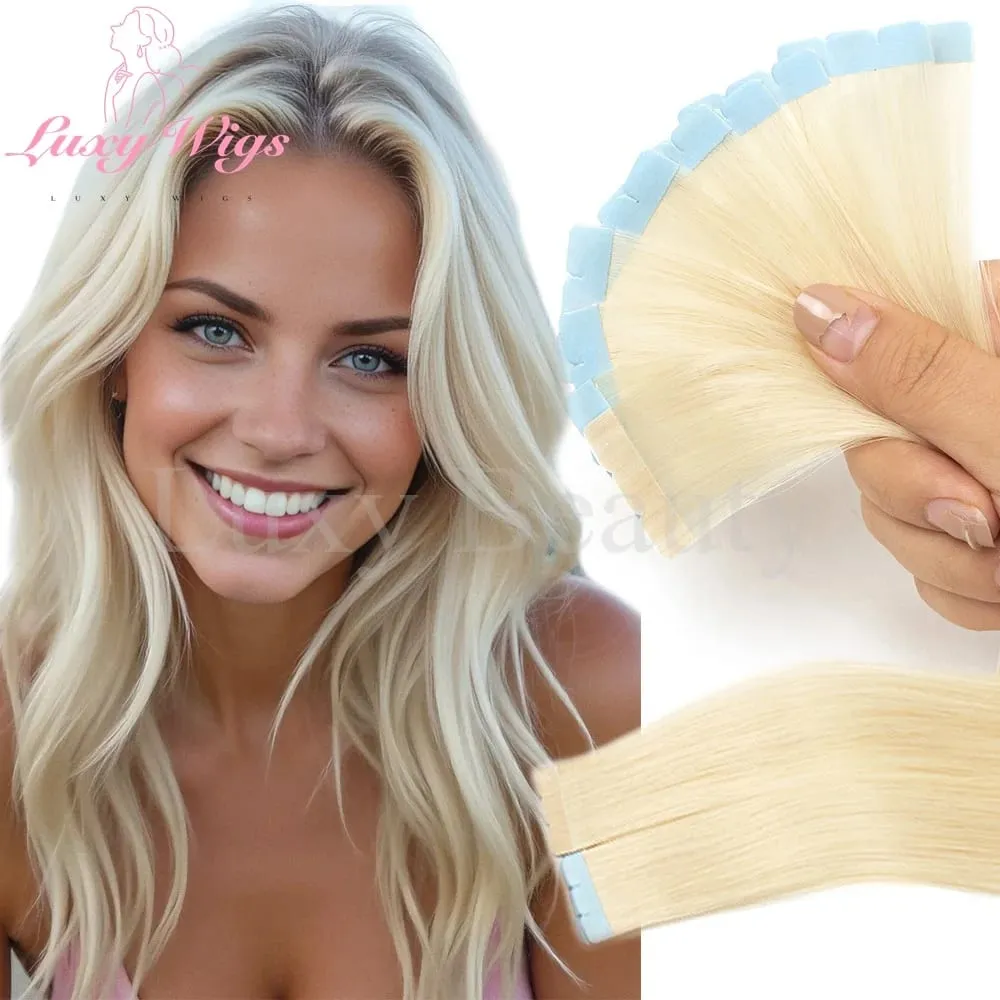 Highlights Brown Mini Tape in Human Hair Extensions Natural Black Blonde Double Side Invisible Seamless Mini Tape in Hair 10pcs