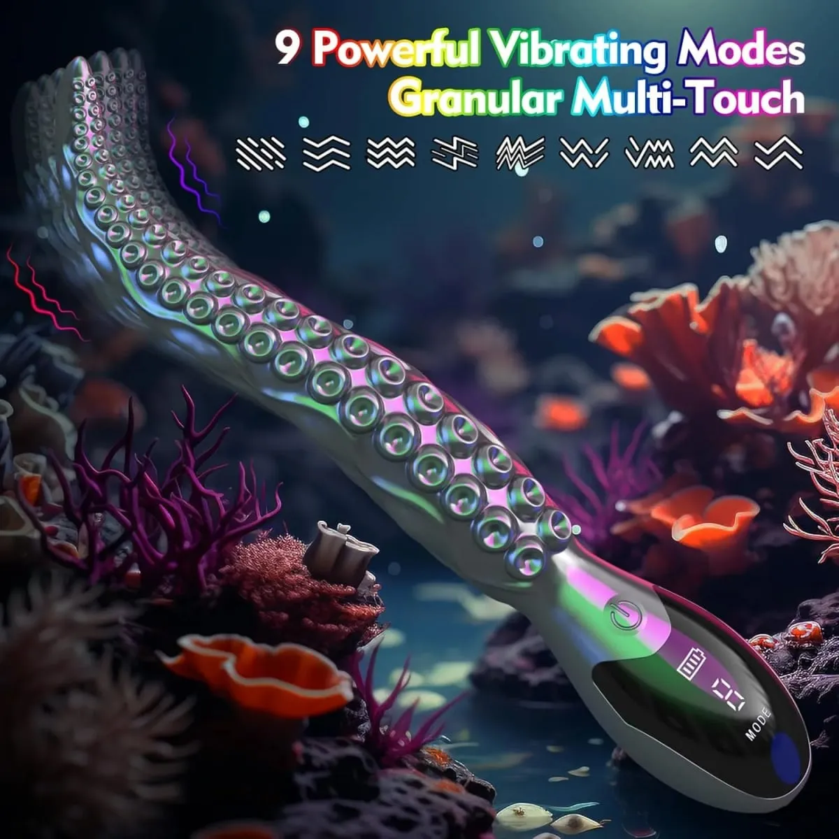 Vibrating Realistic G-Spot Dildos - LED Display Octopus Tentacle Clitoral Vibrator 10.7" Silicone Dildo Adult Sex Toys for Women