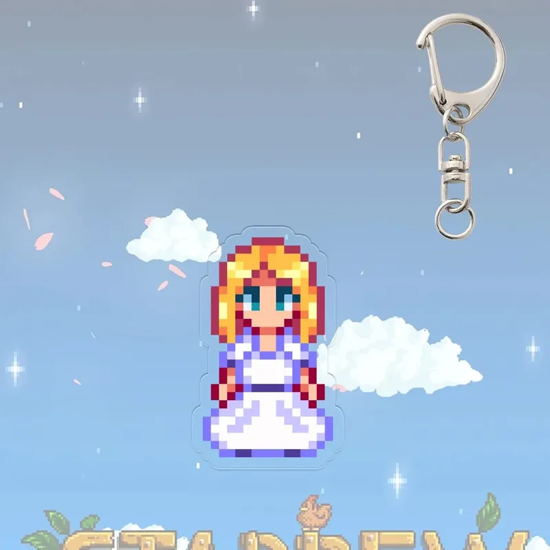 Alex Stardew Valley Schlüsselanhänger Elliott Spielfigur Anime Cartoon Cosplay Requisiten Haley Emily Pixel Student Kawaii Geburtstagsgeschenk