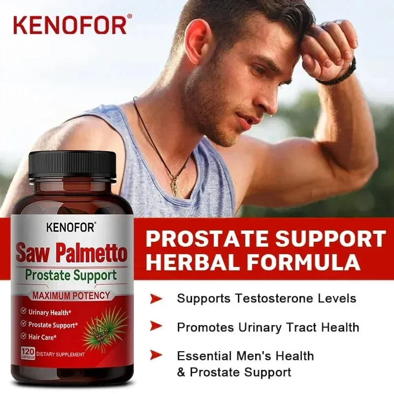 Saw Palmetto Capsules - สุขภาพต่อมลูกหมากชายป้องกันผมร่วงและบรรเทาความผิดปกติของปัสสาวะบ่อย Hair Care