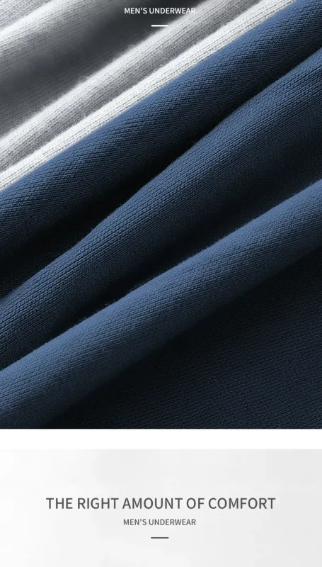 3PCS Pure Cotton Men's Underwear, Men's Boxer Briefs, Youth Pure Color Mid-Waist Boxer Briefs, Breathable Cotton Factory