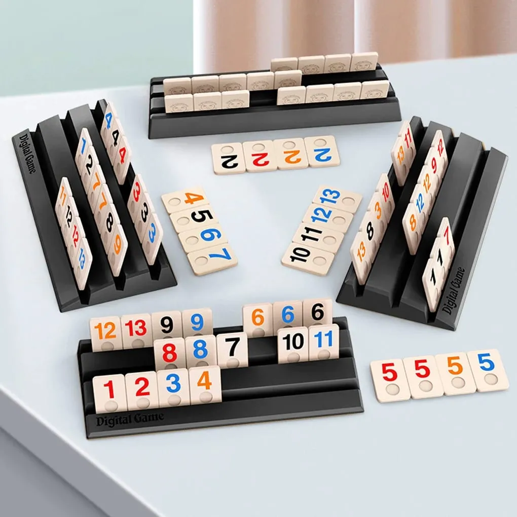 112pcs Cards Deluxe Portable Travel Game Set - Classic Block Cards Mini Mahjong Fun Tabletop Game Suitable for 2-4 Players