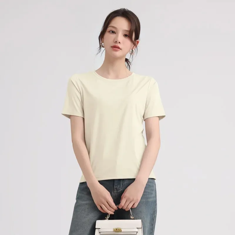 Outdoor Lightweight Quick-Dry Sports Shirt: Summer Cooling Quick-Dry T-Shir Women Round-Neck Loose-Fit Short Sleeve Sports