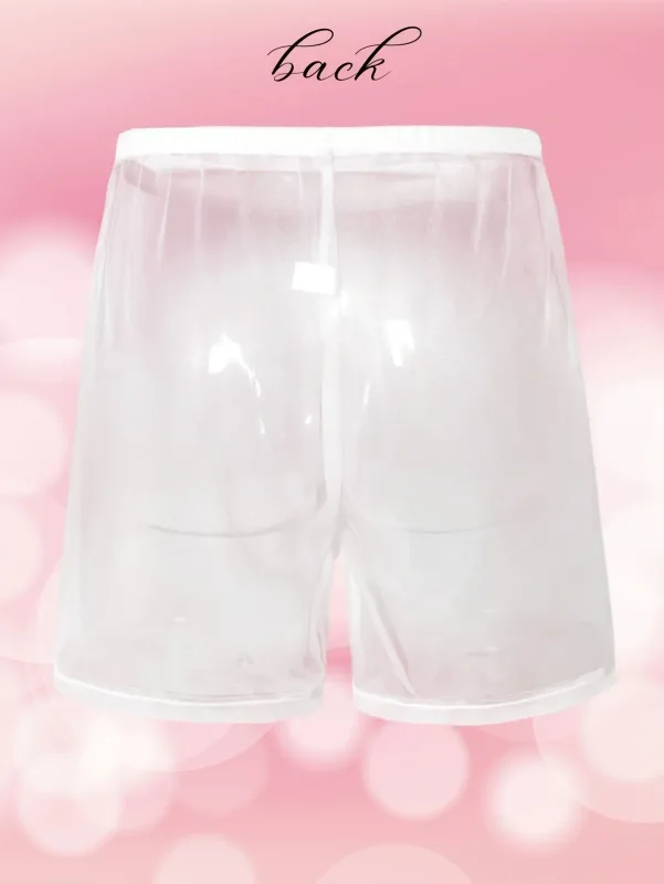 Sous-vêtements Sexy en maille transparente pour hommes, 1 pièce, doux, Transparent, pour la maison, coupe ample, pantalon de boxe, short de sommeil, vêtements de nuit, pyjama