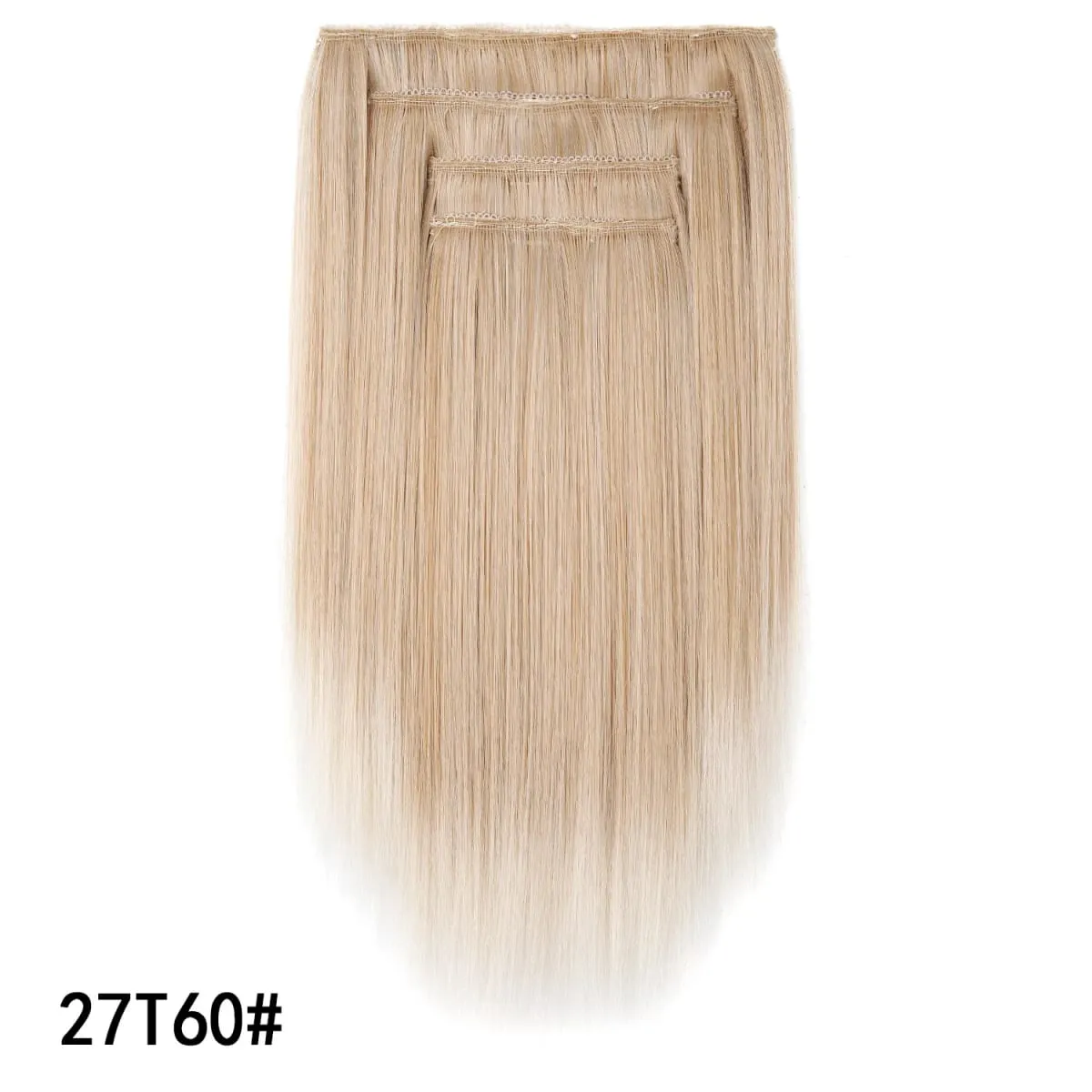 4PCS 14inch Short Clip in Hair Extensions Straight Clip Hair Extensions Invisible Lace Weft Soft Synthetic Hairpieces for Women