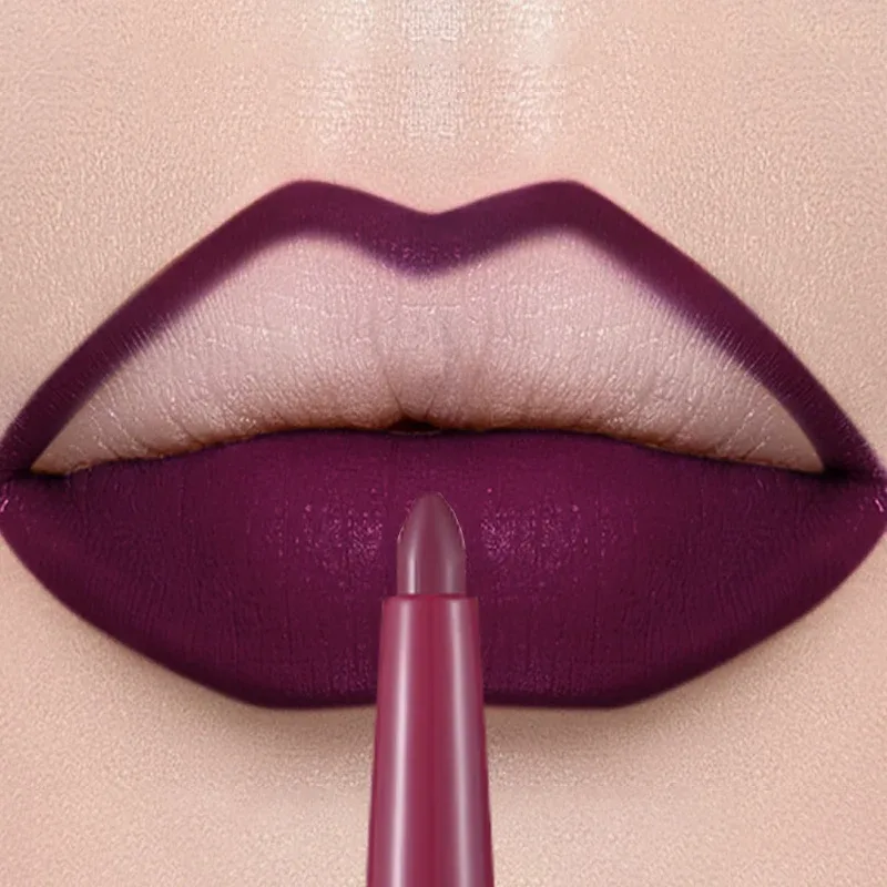 Matte Lip Liner Lipstick Pen Rotating Not Easy To Fade Rose Gold Lipliner Pencil Waterproof Non-Stick Cup Brown Lipliner Makeup